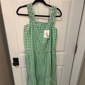 Green gingham dress